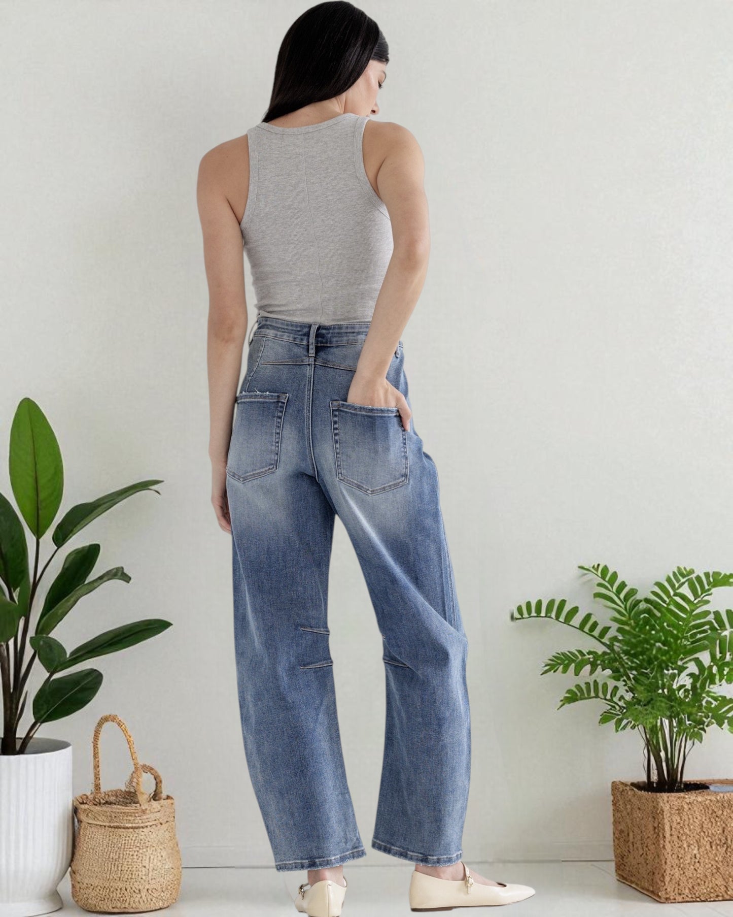 'Lucky Charm' Barrel Jeans
