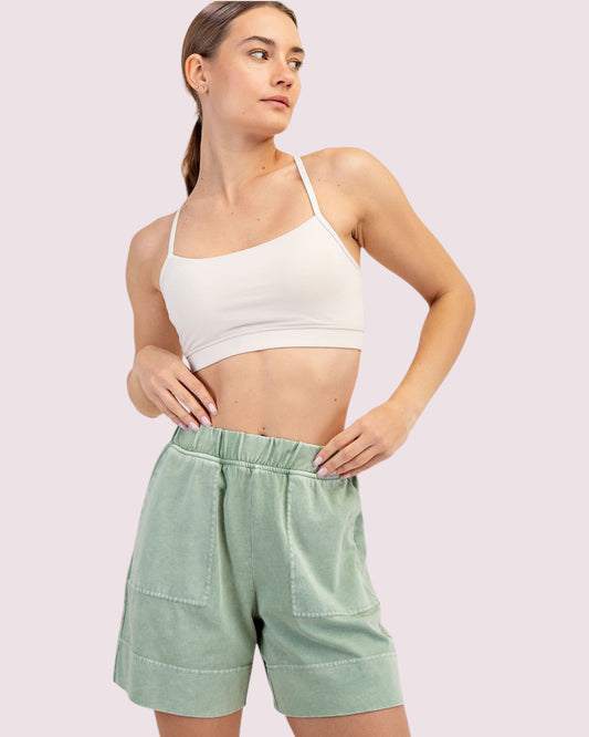 'Palm Bay' Mineral Washed Shorts