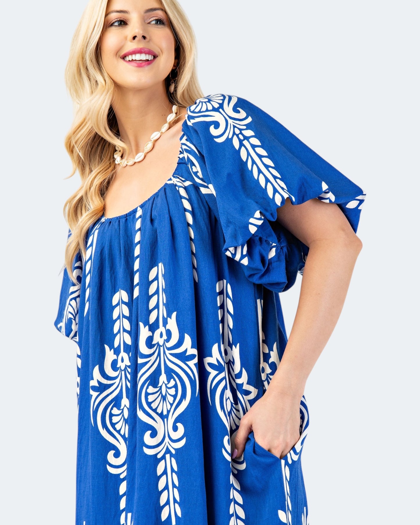 'Printed Stone' Midi Dress