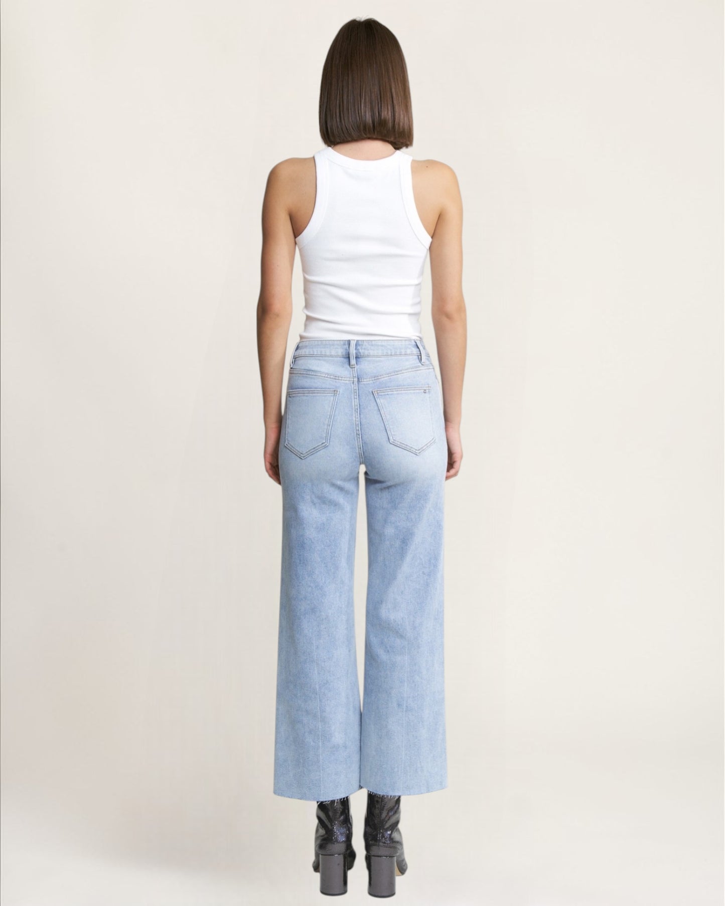 'Silver Crest' Wide Leg Jeans