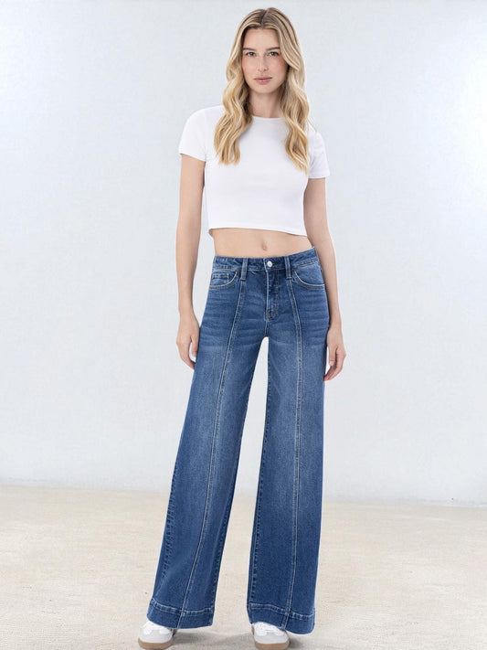 'Moon Bar' Wide Leg Jeans