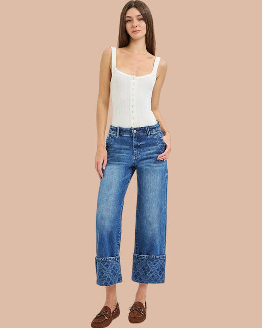 'Blue Plaid' Jeans