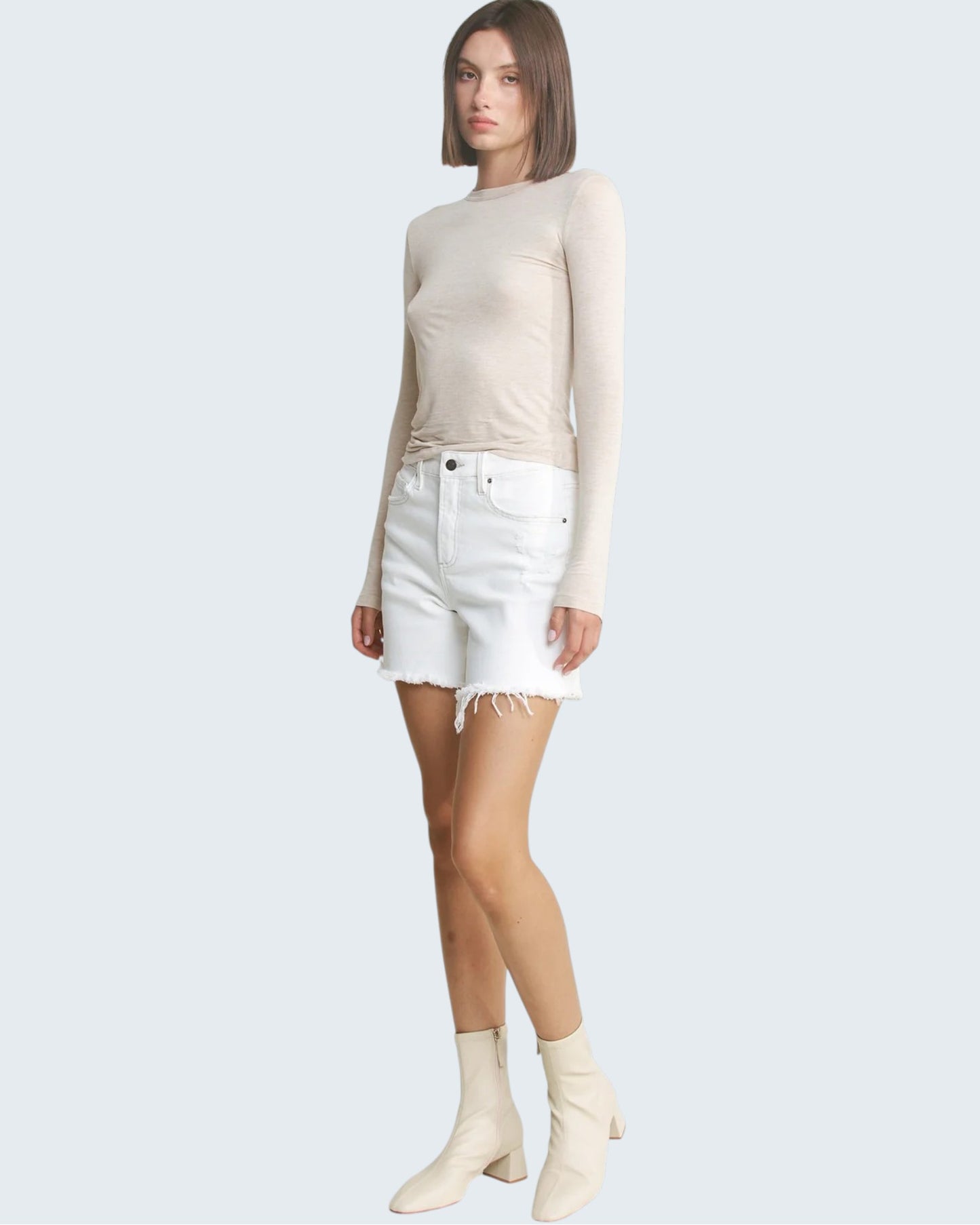 'Misty White' Shorts