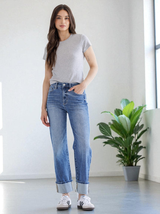 'Atlantic Breeze' Cuffed Jeans