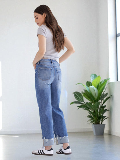 'Atlantic Breeze' Cuffed Jeans