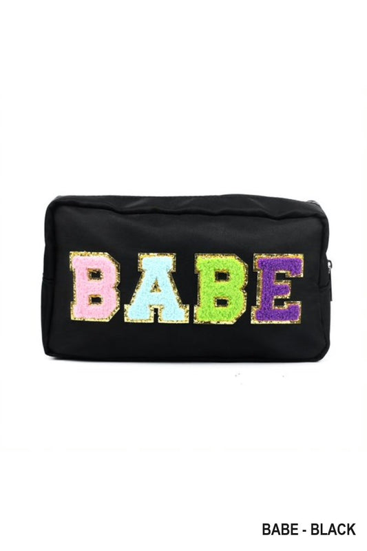 Babe Patch Letter Cosmetic Bag