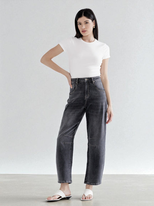 'Black Eel' Barrel Jeans