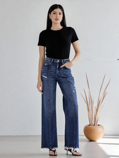 'Chasing Blue' Wide Leg Jeans