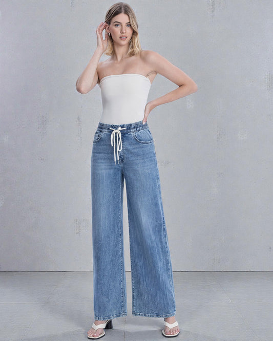 'Vibrant Essence' Wide Leg Jeans