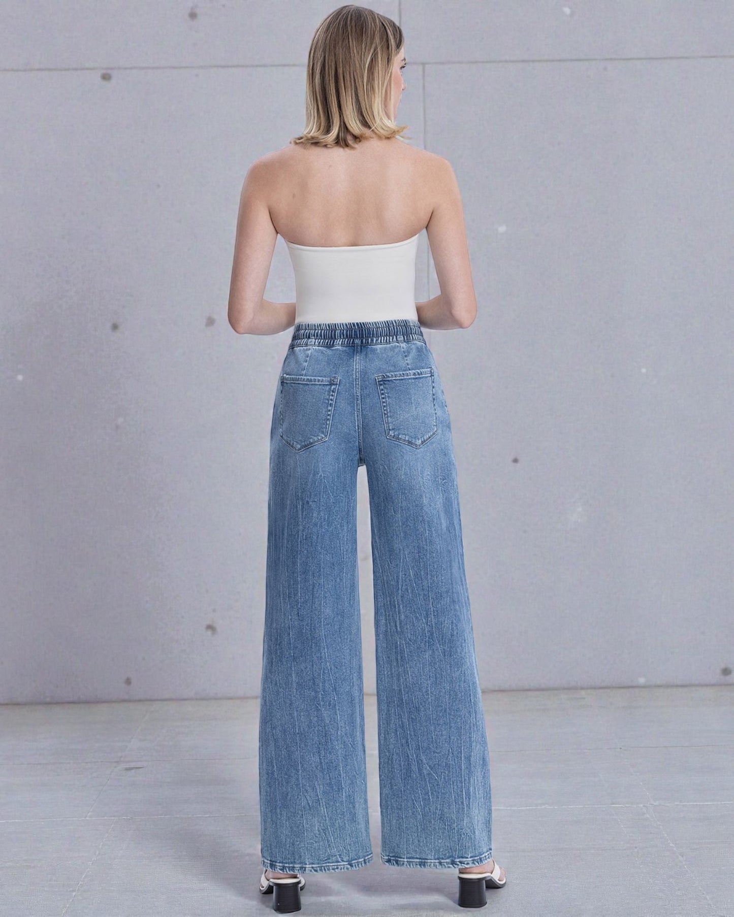 'Vibrant Essence' Wide Leg Jeans