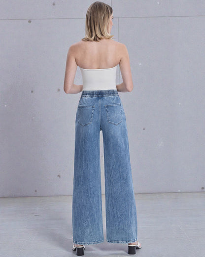 'Vibrant Essence' Wide Leg Jeans