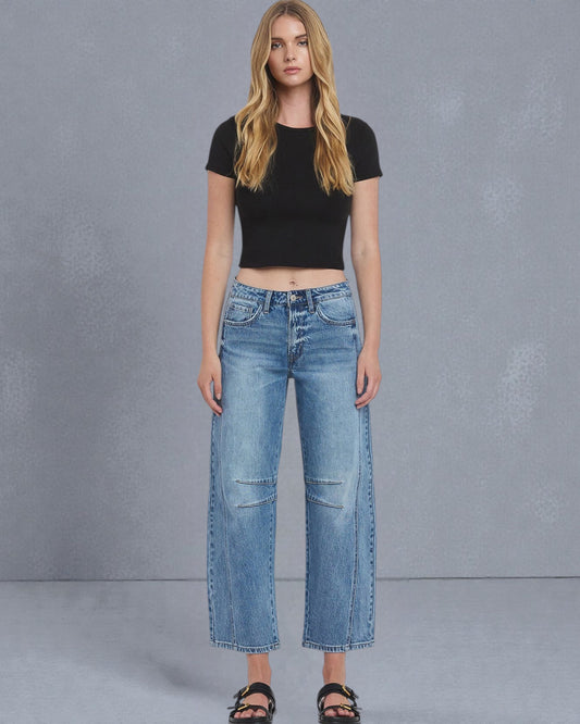 'Jersey Streets' Barrel Jeans