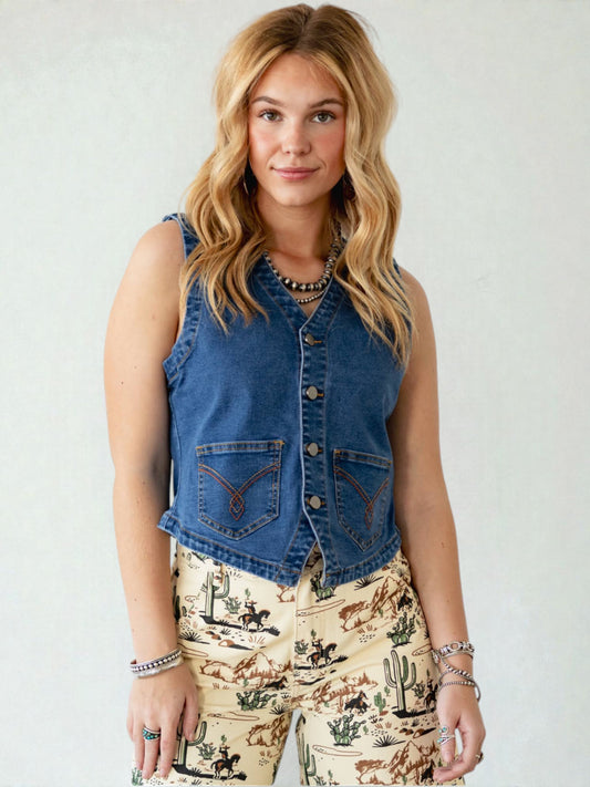 'Honky Tonk' Denim Vest