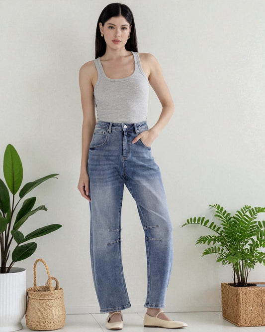 'Lucky Charm' Barrel Jeans