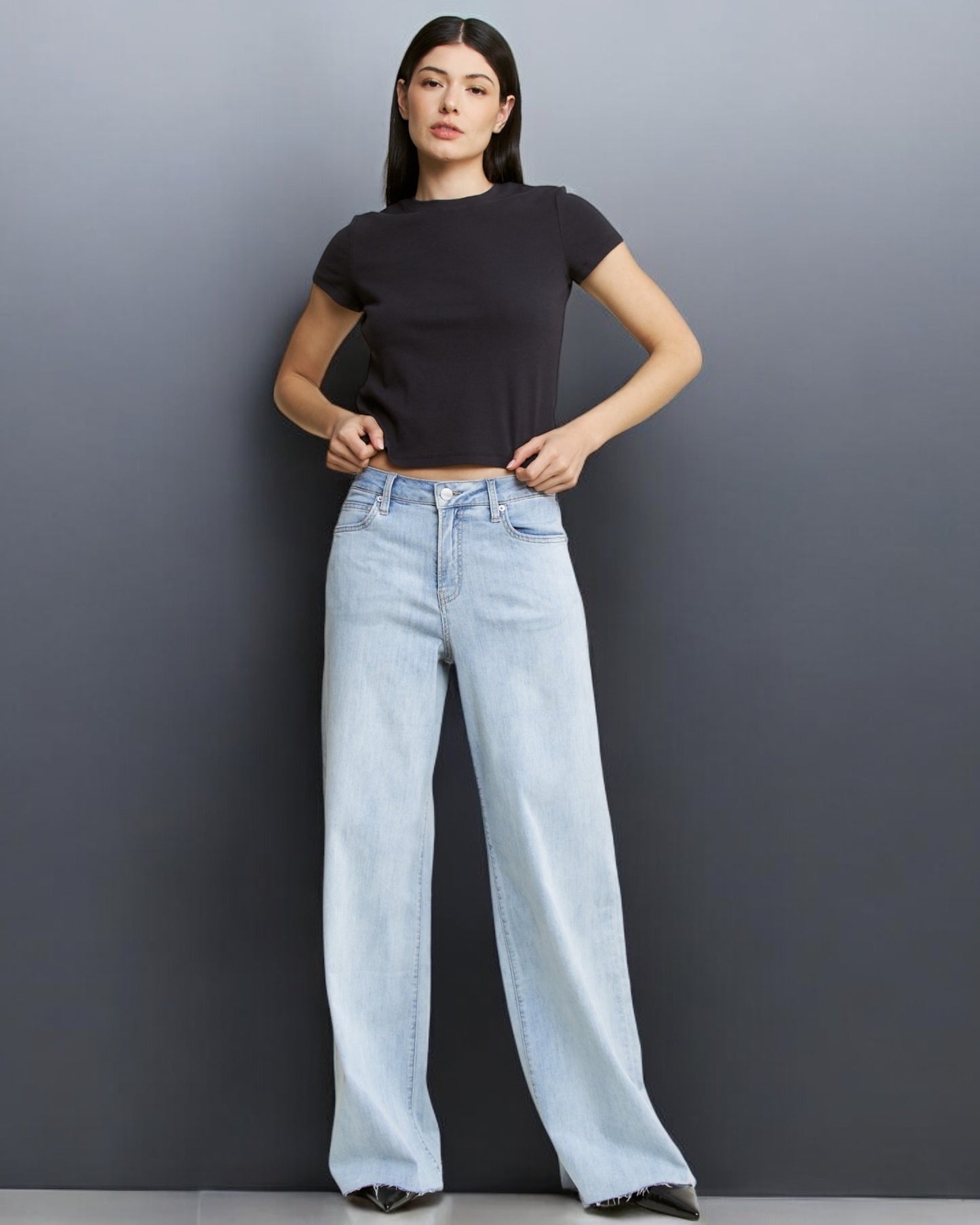 ‘Vintage Navy’ Wide Leg Jeans