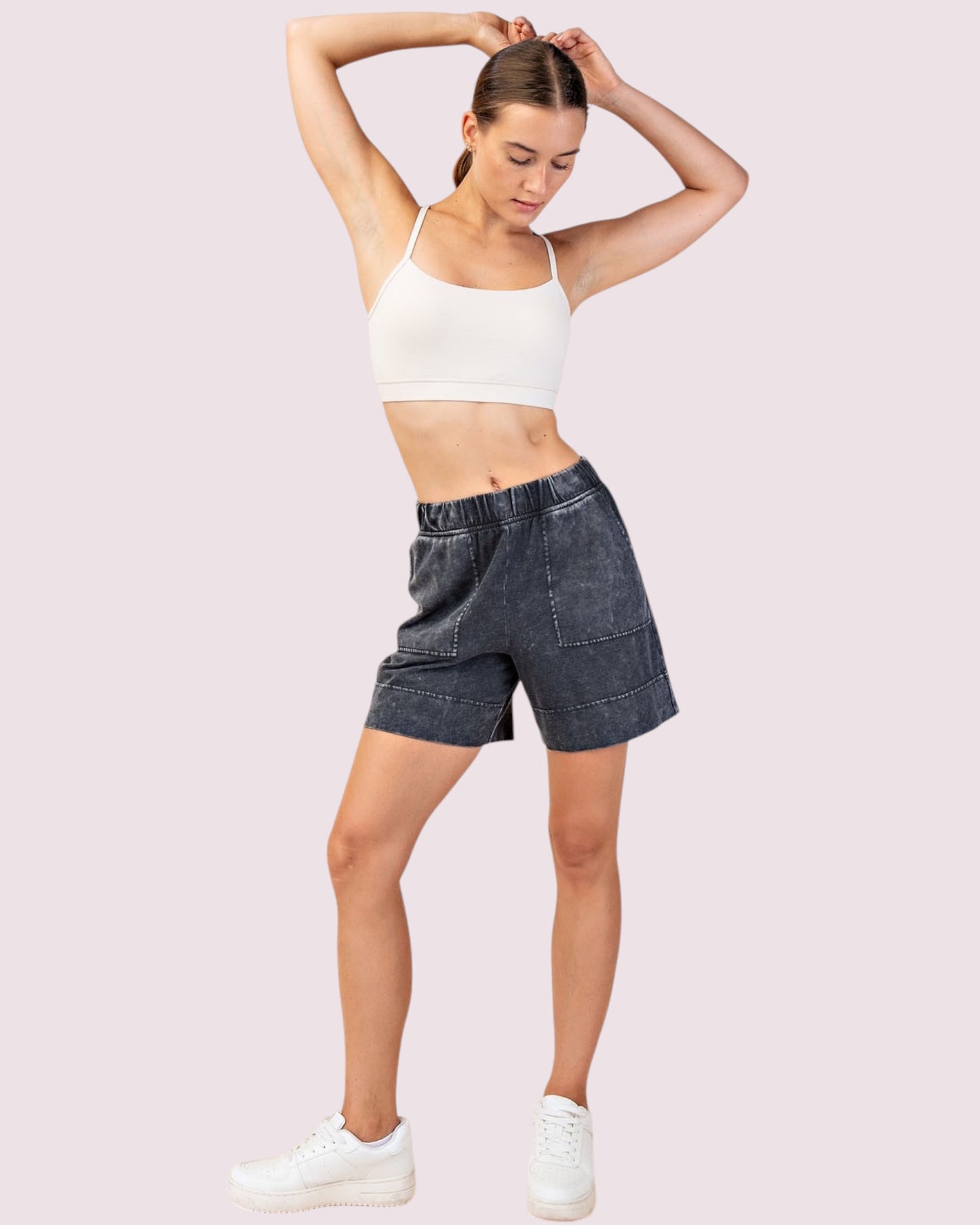 'Palm Bay' Mineral Washed Shorts