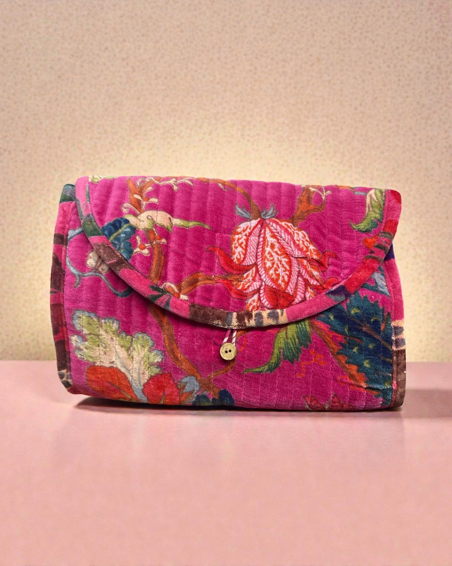 The 'Pink Floral' Jewelry Pouch