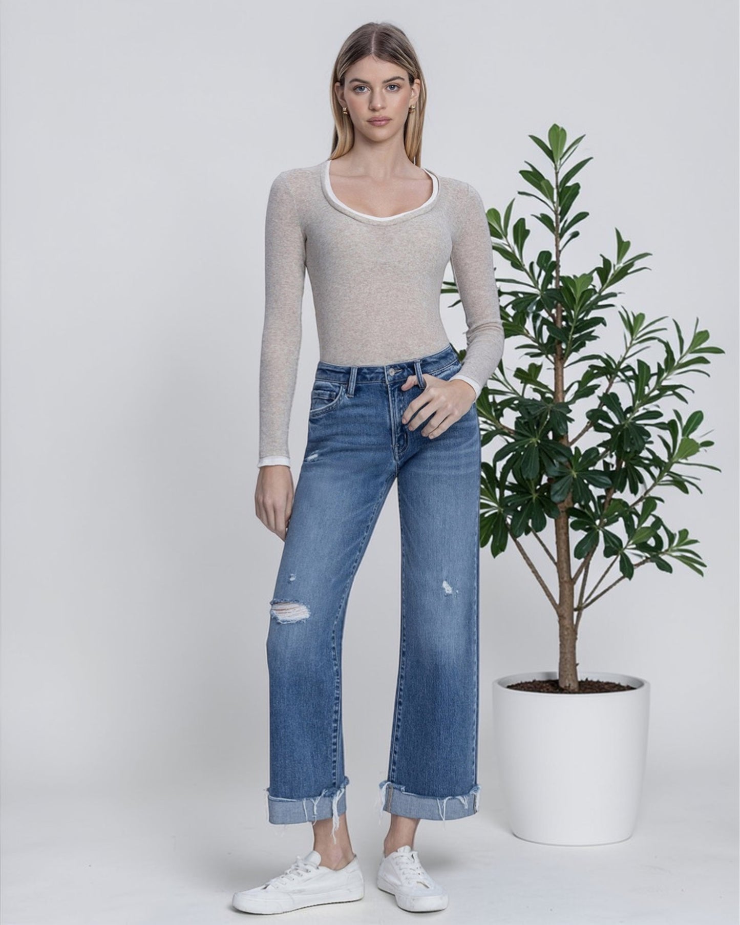 'Risk Taker' Slim Wide Jeans