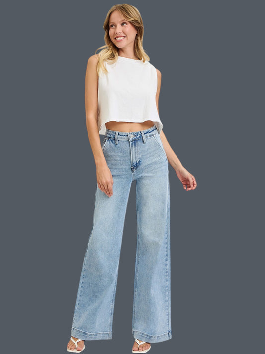'Rowdy One' Wide Leg Jeans