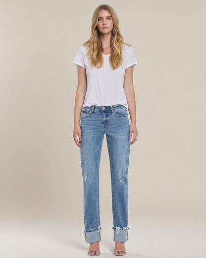 'Town Square' Cuffed Straight Jeans