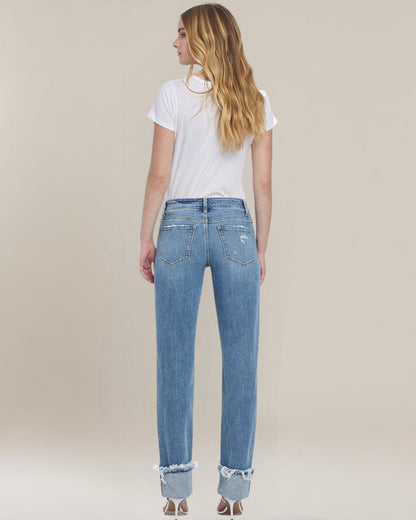 'Town Square' Cuffed Straight Jeans