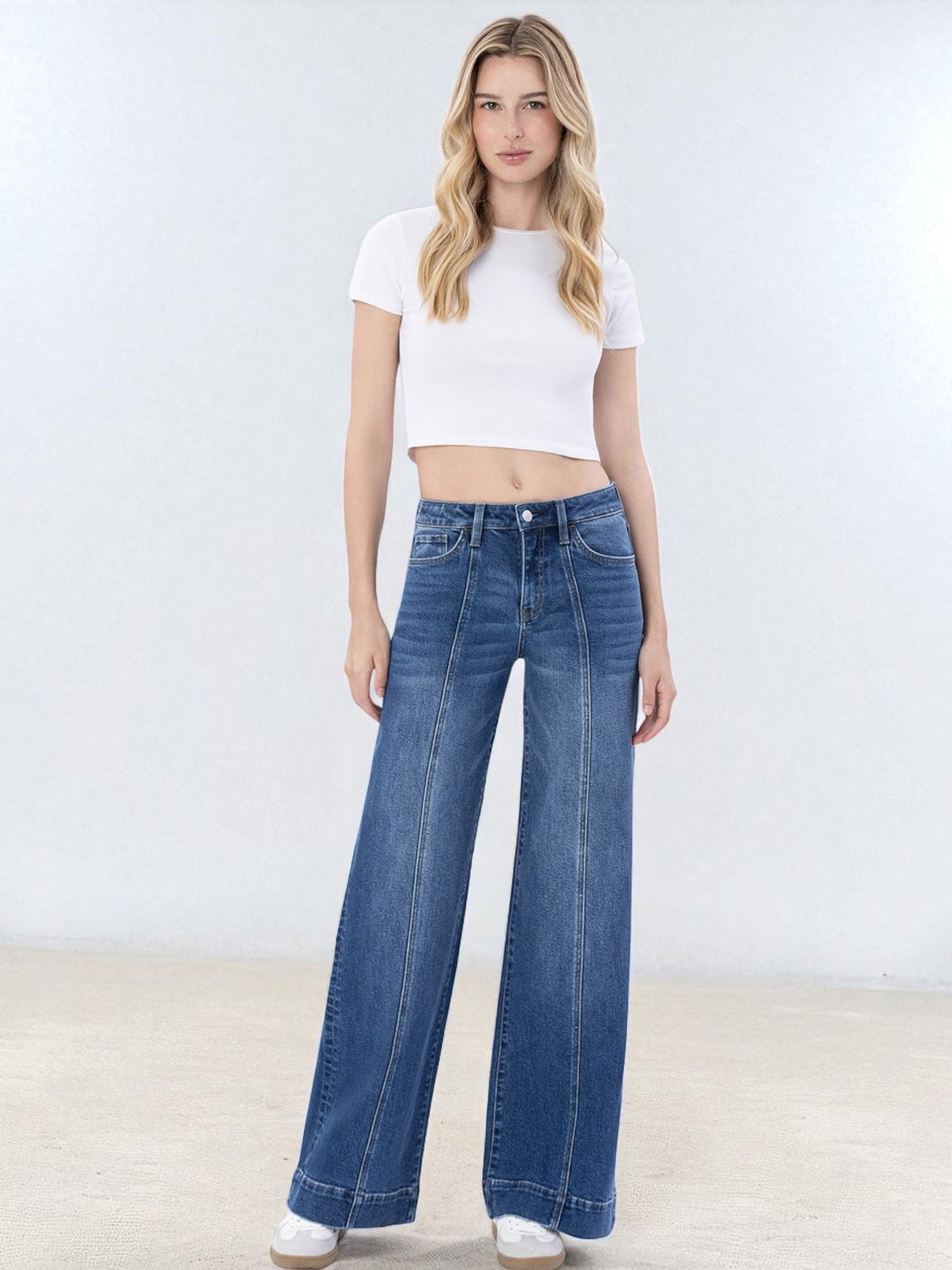 'Moon Bar' Wide Leg Jeans