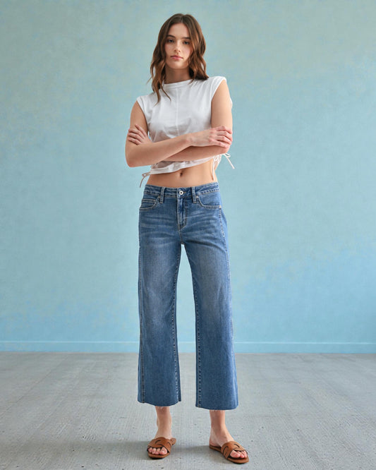 'Blue Chill' Mid-Rise Jeans